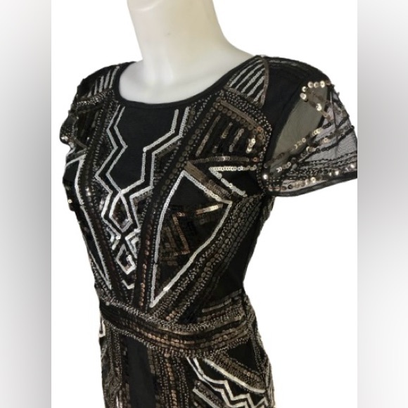 Boohoo Boutique Sequin Cap Sleeve Shift Party Mini Dress Size 8 - Picture 6 of 11